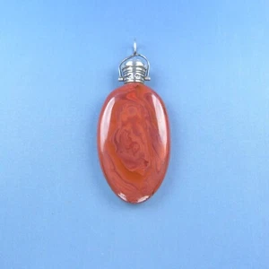 Georgianisches rotes Marmorglas & Silberduft Salzflasche antikes Parfüm Chatelaine - Bild 1 von 8