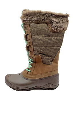 The North Face 女式 Shellista II 高筒靴沙漠棕榈棕色/冲浪绿色 8.5 — 第 1/4 张图片