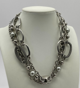 Premier Design Silver Tone 3 Strand Necklace