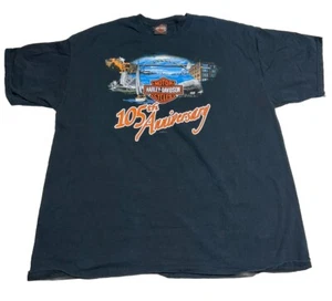 T-shirt uomo Harley Davidson 105th Anniversary taglia XL double face - senza etichetta taglia - Foto 1 di 11
