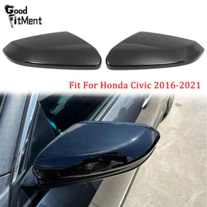 Tapa de cubierta de espejo retrovisor lateral negro izquierdo y derecho para Honda Civic 2016-2021 - Imagen 1 de 17