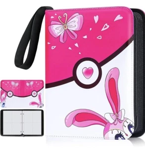 Pink Pokémon Card Binder Trading Zipper Card Album with 4 Pocket 63 Sleeves 504 - Picture 1 of 7