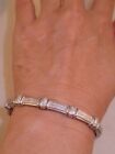 Designer Doris Panos 18k WG 0.37ct diamond constantine guard bangle bracelet 22g