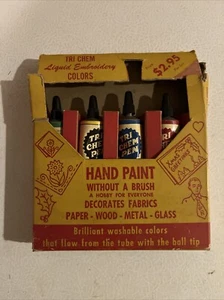 Vintage 1950’s Hand Paint Tri Chem Inc West Orange NJ Display Box NOS Color - Picture 1 of 16