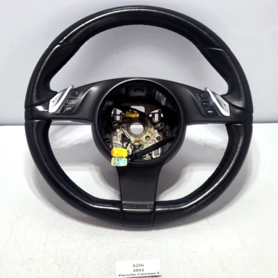 ✅ Volante 11-14 OEM Porsche Cayenne S 958 cuero negro con interruptor de control Foto 1 de 4