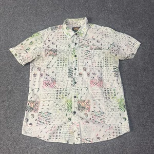 Christian Fletcher RVCA Shirt Mens Small Yin Yang All Over Print Button Up * - Picture 1 of 11