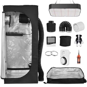 Growbox Komplettset 60 x 60 x 140 cm, LED Gewächshaus Set, Indoor Growzelt Kit - Bild 1 von 11