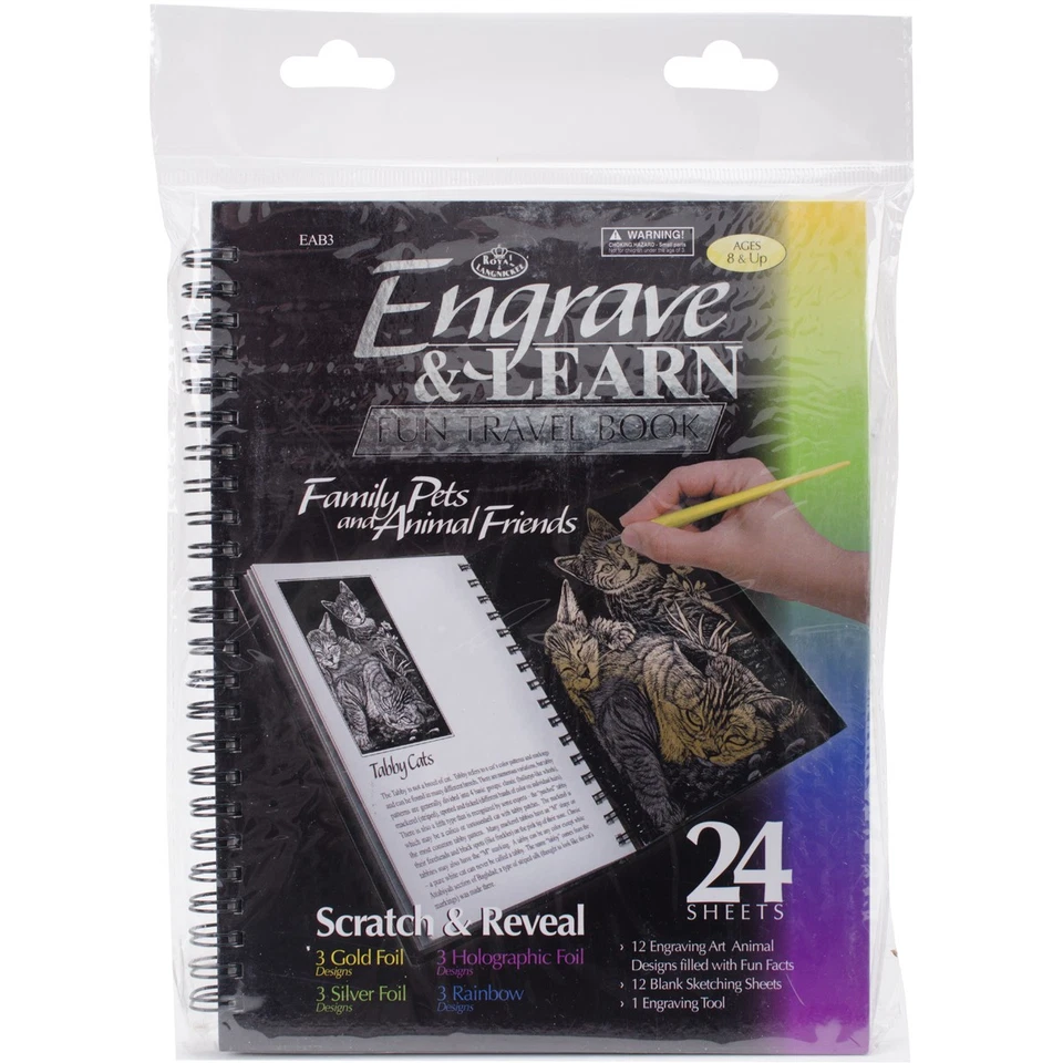 Royal & Langnickel Engrave Learn Family Pets and Animal Friends Fun Travel Book