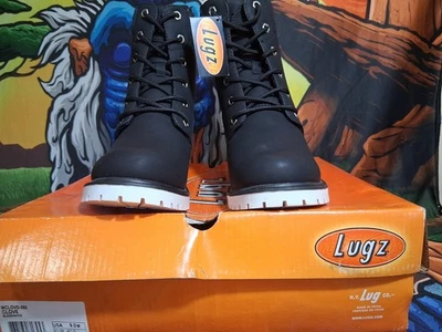 NUEVAS Botas Lugz Mujer Cuero Talla 9 Negro/Blanco Foto 1 de 4