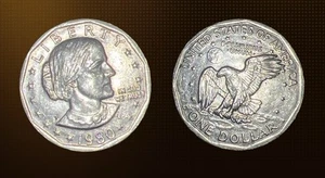 1980 Susan B Anthony Liberty P Dollar USA Münze breit/DDO selten! - Bild 1 von 1