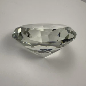 Kristall facettierter Diamant Briefbeschwerer groß Klarglas Edelstein Display Dekor - Bild 1 von 4