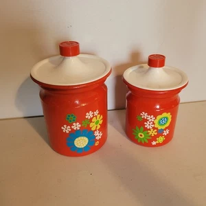 Kromex Daisy Flower Power Aluminum CanisterS True Vintage MCM - Picture 1 of 6