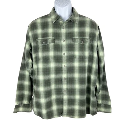 Camisa deportiva Eastern Mountain con botones para hombre grande verde franela a cuadros camiseta L/S Foto 1 de 4