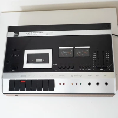 [NO FUNCIONA / TAL CUAL] Doble T550 Auto Reverso Cassette Deck Carga Superior Grano de Madera Foto 1 de 4