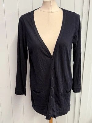 Autograph M&S Cardigan Size 16 Ladies Navy Blue 100% Cotton Button Up - Image 1 of 4