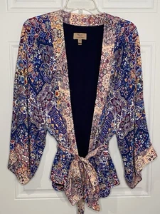 Anthropologie Kachel X Jasmine Kimono One Size OS Boho Wrap Floral Belted Tie - Picture 1 of 12