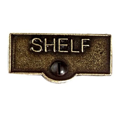Switch Plate Tags "SHELF" Name Signs Labels Cast Brass Board Renovators Supply - Image 1 of 2