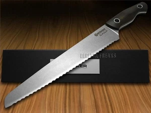 Boker Tree Brand Saga Kitchen Bread Knife Grenadill Full Tang Stonewash 130381 - Picture 1 of 6