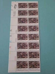 1977 USA 13 Cent Herkimer At Oriskany Bicentennial Briefmarken 16er Block - Bild 1 von 2