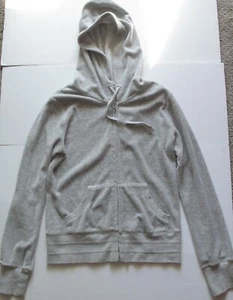 Pink Rose Womens Lightweight Full Zip Hoodie Size M Gray Hooded Long Sleeve - Picture 1 of 3