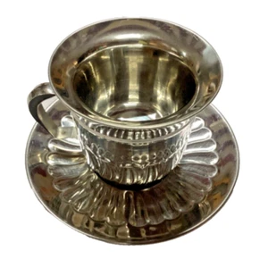Vintage Stainless Steel Cup & Saucer Set Narula,India - Picture 1 of 9