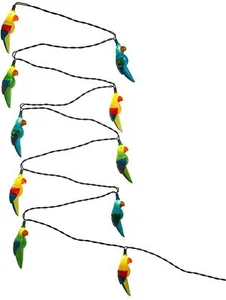 Kurt Adler Novelty Light Set, 10 UL Listed Parrot Lights, Lighted Length 11.5' - Picture 1 of 10
