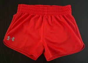 Under Armour Girls Red Athletic Shorts - Youth Size 6