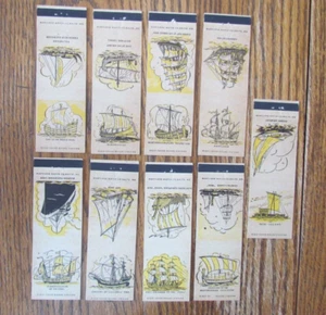 SHIPS COMPLETE SET OF 9 MARYLAND MATCH MATCHBOOK MATCHCOVERS -A20 - Picture 1 of 2