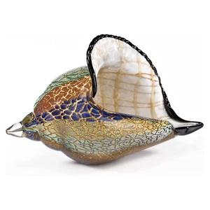 Elegant and Modern Murano Style Art Glass Centerpiece - Giant Firestorm Sea Shel - Picture 1 of 1