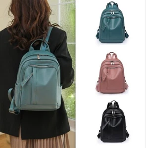 Womens Backpack Soft PU Leather Rucksack Large Capacity Anti-theft Shopping Bag - Picture 1 of 18