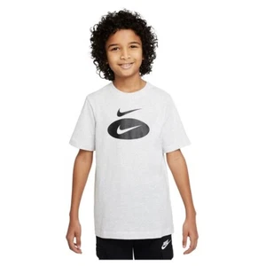 BOYS NIKE SPORTSWEAR 100% COTTON T-SHIRT-GREY-DO1808-051 - Picture 1 of 4