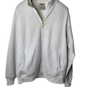 Avirex track jacket black and white pinstripe size medium NWOT - Picture 1 of 5