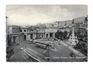 GENOVA STAZIONE PRINCIPE E PIAZZA ACQUAVERDE VIAGGIATA ANIMATA ANNO 1965 FG - Imagen 1 de 2