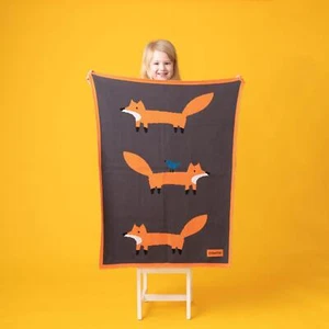 Baby Knitted Blanket Pram Newborn Cot Moses Basket Unisex Cosatto Mr Fox 90x70cm - Picture 1 of 2