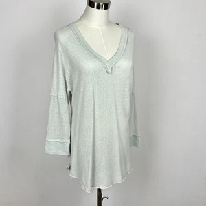 XCVI Wearables Long Sleeve Top Size S Slouchy Tunic Open Mesh Pale Green Coastal - Picture 1 of 10