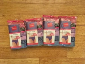 NIP Hanes Women's HI-CUTS 6 Pack Sizes 7/8/9/10 Lace Effects Underwear Panties - Picture 1 of 5