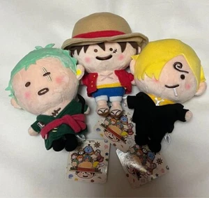 ONE PIECE YURUTTO Plush Luffy Sanji Zoro Mugiwara Store Limited Kanahei set of 3 - Picture 1 of 1