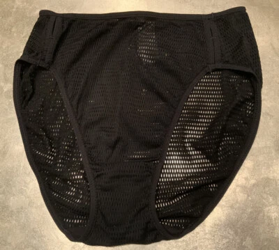 Calcinha Donna Karen Intimates M preta malha corte francês transparente - Imagem 1 de 4