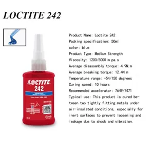 10 Bottles 242 Blue Threadlocker Medium Strength 50ml FREE SHIPPING TRACKING - Picture 1 of 1
