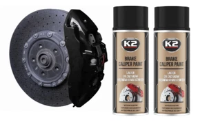 2x Bremssattellack SCHWARZ 400ml Spray Bremsen Tuning +260°C - Bild 1 von 4