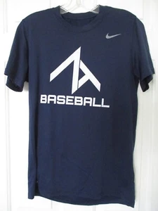 Nike Dri-Fit Young Mens Navy "Baseball" Tee Shirt NWOT - Size Small - Picture 1 of 3