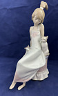 RETIRED Lladro Figurine 5443 Bedtime Girl with Two Cats Made in Spain w/box