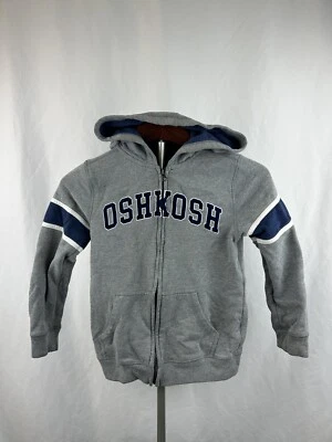 Kids Oshkosh B'gosh Hoodie Sweat Jacket Size 8 Gray Full Zip - Image 1 of 4
