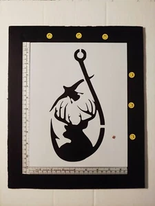 Hunting Fishing Buck Deer Duck Bird Fish Hook 8.5" x 11" Custom Stencil Sheet - Picture 1 of 2