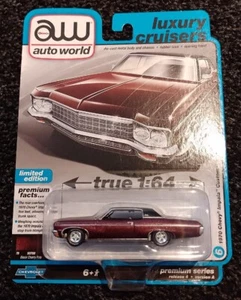 Autoworld Luxury Cruisers 2022 Chevy Impala Custom Coupe - Black Cherry Poly - Picture 1 of 3