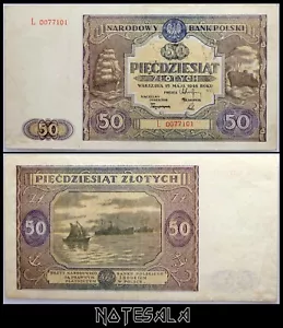 POLEN 50 ZLOTYCH 1946 Pick-128(2) ss+ S/N L 0077101 *RAR* - Bild 1 von 2