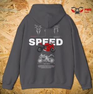 SPEED! Motorrad Hoodie Biker Merch Unisex PMR Parts S-XXL - Picture 1 of 7