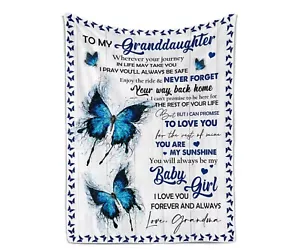 Manta personalizada para mi nieta, mariposas nieta manta regalo - Imagen 1 de 3
