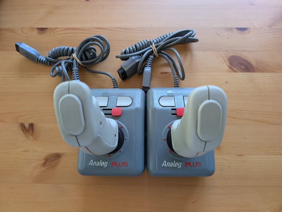 2x Vtg Suncom PLS007 Analog Plus High Energy Joystick for IBM PC/Apple II series - Image 1 of 4