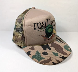 Vintage Mallard Hat Trucker Cap Camo Adjustable Mesh Back Rope - Picture 1 of 9